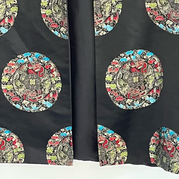 Vintage Asian Embroidered Satin Reversible Open Front Evening Jacket Women L/XL - Picture 3 of 15